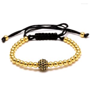 Braccialetti a maglie 2022 Anil Arjandas Fai da te Design Intrecciatura Macrame Uomo Argento placcato Pavimenta Nero CZ Connettore a sfera Fascino