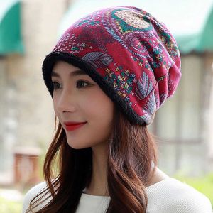 Beanie/Kafatası Kapakları Şapka Kadınlar Sonbahar ve Kış Korece Versiyonu Artı Kadife Sıcak Çanta Kafa Şapkası Koruma Kapağı Boyun Boyun Gündelik Ay T221020