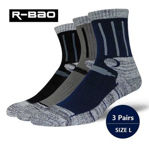 Sports Socks RB036 Homens/mulheres paredes ao ar livre/Esporte de alta qualidade Terry desodorante esporte correndo para inverno 3 pares1party L221026