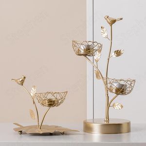Candle Holders Gilded Metal Candelabra Nordic Modern Dining Table Gold Bird Iron Ornaments Wedding Decoration Centerpieces