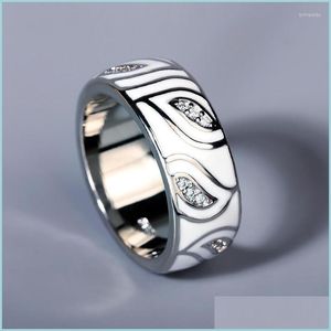 Обручальные кольца обручальные кольца Angel Eye Perlonsized Creative Design Emamel Ring European и American Style Micro Set Zircon Ri DHC7D