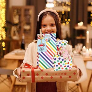 Prezent Wrap Pase Paper Torby Zestaw Candy Bag Assorted Design z naklejkami klips