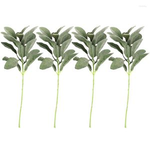 Decoratieve bloemen stks kunstmatige gokkele groene bladeren korte stengels faux lammeren oor urn vulplanten voor thuishuwelijken