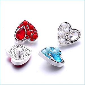 Застежки-крючки Noosa 18 мм Имбирные защелки Ювелирные изделия Waterdrop Rhinestone Love Heart Жемчужные бусины Diy Ожерелье Браслет Аксессуар Новый Findin Dhos4