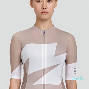 Rennjacken 2022 Frauen Sommer Webbing Radtrikot Kreide Rosa Kurzarm Rennrad MTB Leichtes atmungsaktives Hemd Top