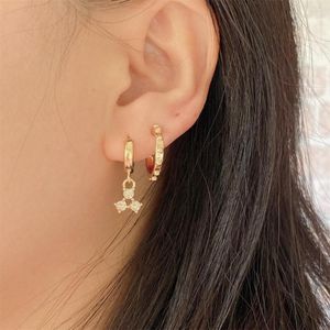 Hoop Earrings Lovely Jewelry Gold Color Plating Clear Star Charm Pack For Women Girl Elegant Gorgeous Trendy Shiny Accessory