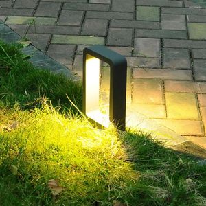 Outdoor Garden Pillar Light With Insert Stake Villa Landscape Pathway Lamp Waterproof Courtyard Street Bollard