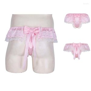 Underpants Sexy Men's Lace G-string Thong Sissy Pouch Panties Erotic Gay Underwear T-back Boy Clothes Briefs Lingerie Porno