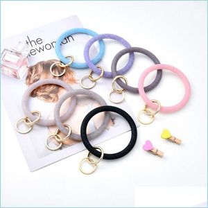 Клавичные кормеры Sile Forist Keyrings Fashion Glitter Bracelet Bracelet Bracelet Bracelet Bracelets Brangle Round Key Ring