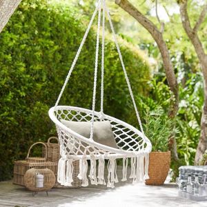 Camp Furniture Indoor Outdoor Hammock Chair Macrame Swing Cotton Rope Hanging Chairs Baby