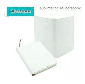 US Warehouse Sublimation Blanks Notepads A5 White Journal Notebooks PU Leather Covered Heat Transfer Printing Note Books with Inner Papers Adhesive Tapes on Sale