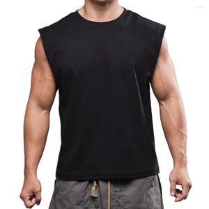 Tanques masculinos tampas de musculação sólida Homens de fisiculturismo de verão Casual casual camisetas sem mangas machos ginástica de ginástica