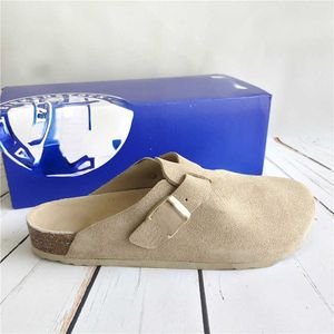 Varumärkesvaruskor Spring and Summer Sandals German Single Button Cork Wrapped Loafers för män och kvinnor 35-44