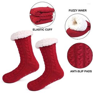 Skarpetki dla kobiet Soft Deer Cat Sheep Christmas Designer Sock Sockon Silikon Niepoślizgowe Kapcia dla kobiet rozmyte ciepłe pluszowe sypialnię