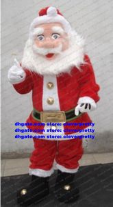 Costume della mascotte di Babbo Natale Mascotte Kriss Kringle Babbo Natale Personaggio dei cartoni animati per adulti Abito completo Salutare gli ospiti Foto della conferenza n. 1818