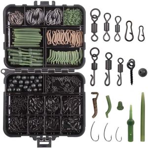 Рыбацкие аксессуары 420pcsbox Carp Swarkle Kit, включая крючки с видальными крючками против клубко -рукава крючко