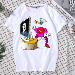 T-shirt 2024Black Rock City Tokyo Designer Hip-Hop Elements Funny Street Casual Wear Printed Cotton Round Neck Short Sleeve Black and White Cotton Bortable #A015