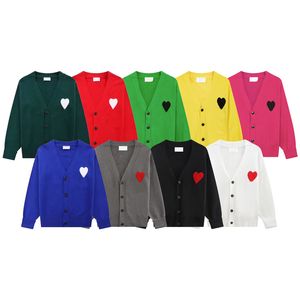 세련된 파리 디자이너 남자 아미 스웨터 Amis de Coeur Aron Love Jacquard Cardigan Sweater