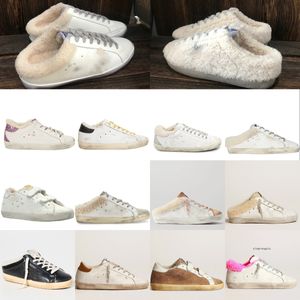 2022 Top Designer Golden Shoes Boots Slip-on Super Star Sneakers Snow Booties White Do Old Dirty Classic Ankle Boot Woman Men Winter Warm Shoes Luxury Fluffy Slides