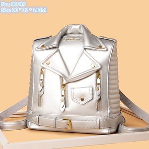 Großhandel Fabrik Damen Umhängetaschen 4 Farben Street Trend Leder Punk Rucksack süße und schöne Kleidung Mode Handtasche Doppelreißverschluss Umhängetasche 9854#