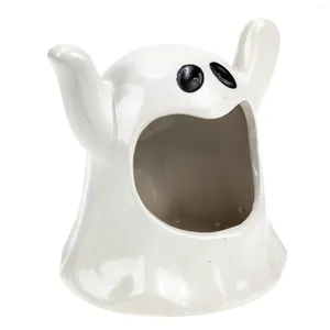 Candle Holders Candleholder Candlestick Ghost Tealight Stand Decor Ornament Ceramic Desktop Plate Gift Supply Unique Votive Decorative