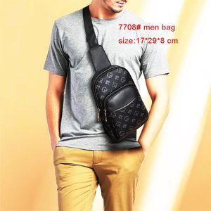 Fashion mens chest bag Handbag Crossbody 7708 Backpack Shoulder bags satchels Messenger bags Black grid Designer Purse Mobile phone storage Man wallet Handbags