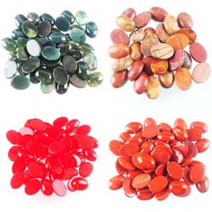 Wojiaer Natural Picasso Jasper Agate Gemstone Oval Beads Cabochon No Hole for Women Orrings Jewelry Associory BU801