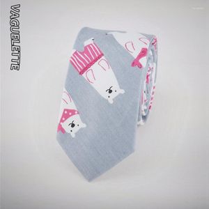 Papillon VAGUELETTE Cravatta per bambini stampata a simpatici cartoni animati BoysGirls Funny Slim 6 CM Skinny fatta a mano in cotone lavorato a maglia per uomo 2022