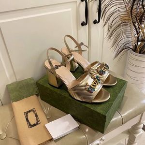 Women's thick high-heeled sandals New sexy colors Summer terrace open toe shoes Wedding Roman shoes 35-42