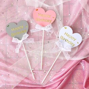 Festive Supplies 10pcs/Lot Birthday Cake Decoration Topper Top Flag Party Baking Wedding Dessert Creative ZSD032