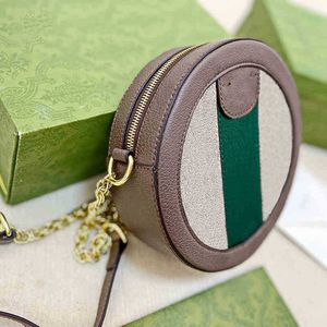 Axelväskor designer crossbody liten runda kedja påse luxurys handväskor mode färg matchande handväska plånböcker skriver ut 220825