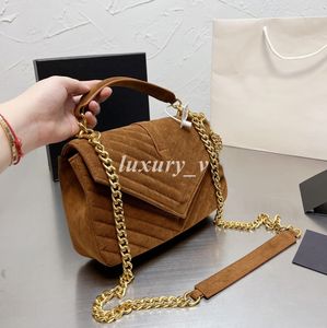 Designer Sunset Bags Women Shoulder Bags Winter Leather Cross Body Handbags Fashion Brown Tote Bag Luxury Chain Purses Lady Flip Flaps