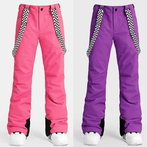 Skiing BIB Pants Winter Ski Women's Windproof Waterproof Warm Overalls Outdoor Sports Snowboard Trousers Candy Color Cotton Snow L221025