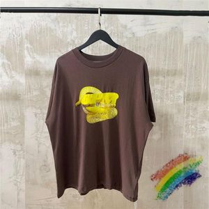 Men's T-Shirts Oversized 6PM 6PMSEASON T-shirt Men Women 11 -Quality T Shirt Brown Gold Logo Printing Tops Tee187G