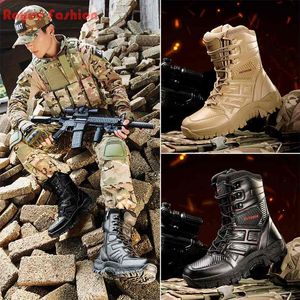 2023 Stivale militare da uomo Verde Stivali speciali Scarpe da uomo Lavoro Forza speciale Esercito Motocicletta Taglia 47