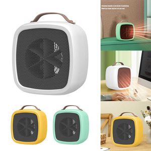 Elektriska fläktkameror Mini Desktop Heater Fall Proof med handtag Desktop Fläktvärmare Hållbar varmare kontrollmaskin Kraftfel Skydd för kontoret