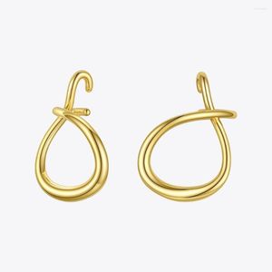 Backs Earrings ENFASHION Simple Knot Ear Cuff Clip On For Women Gold Color Curved Earings Fashion Jewelry 2022 Kolczyki Damskie E1199