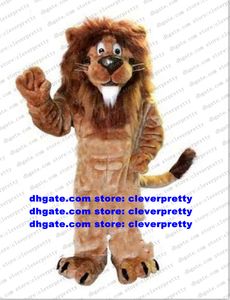 Коричневый длинный меховой костюм талисмана льва для взрослых, костюм персонажа из мультфильма, подарки и сувениры, парк развлечений zz7634