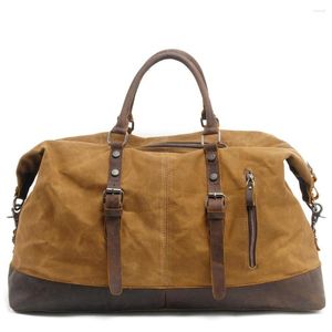 Duffel Bags M013 Водонепроницаемые холст кожаные мужчины.