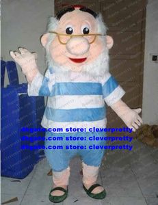 Glass Old Man Mascot Costume Mascotte Captain Hook Peter Pan Adult Cartoon Character Outfit Suit Merchandise Street Animation Film No.2789