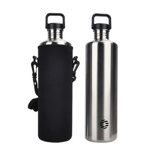 Water Bottles FEIJIAN Stainless Steel Portable Cycling Sports Leakproof BPA Free Large Capacity With Bag 221025