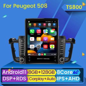 CAR DVD Radiovideospelare IPS för Peugeot 508 508Sw 2011-2018 CarPlay Android Auto GPS Navigation No 2 DIN 2DIN DVD