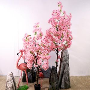Decorative Flowers Artificial Cherry Tree Bonsai Wishing Floor Wedding Home El Decoration Fake Flower Green Plant Potted
