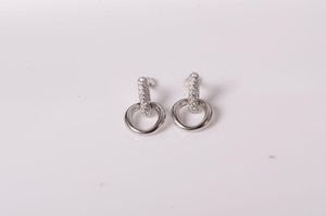 Hoop￶rh￤ngen Autentisk 925 Sterling Silver Earring Two Tone Kupoled Golden Heart Stud for Women Wedding Gift Fashion Jewelry