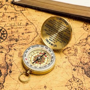 Outdoor Gadgets My Fiance Customized Engrave Compass High Quality Camping Hiking Pocket Brass Golden