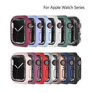 Nytt färgskyddsfodral för Apple Watch Ultra 49mm 8 7 41mm 45mm Luxury PC Hard Cover Protection Shell Fit IWatch Series 6 SE 5 4 3 2 1 40mm 44mm 38mm 42mm Bumper