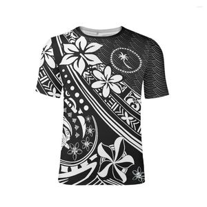 Heren t shirts aankomsten voor mannen stijlvol Polynesische frangipani printing zwart witte heren t shirts oversized