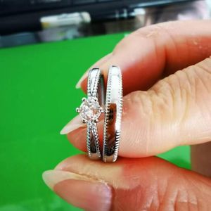 Cluster Rings Six-Claw Copper Plated Platinum Resizeable Couple Ring Men Women Adjustable Finger Jewelry Wholesale