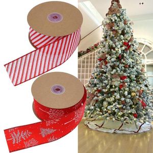 Kerstdecoraties Mooi uitziende inpaklint Anti-fade festival Rekwisieten Fijn afwerking Grote bowknot Making Kmas Tree