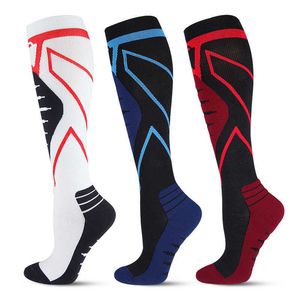 Sports Socks Profession Compression Stocking Nylon Outdoor Marathon Running Cycling High Elastic Calf Protection Long Tube L221026